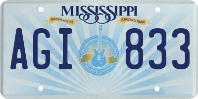 MS license plate AGI833