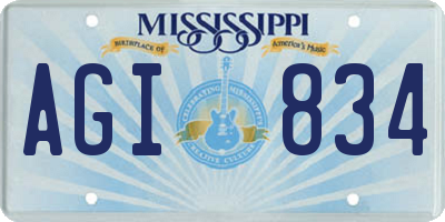 MS license plate AGI834