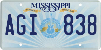 MS license plate AGI838