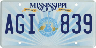 MS license plate AGI839