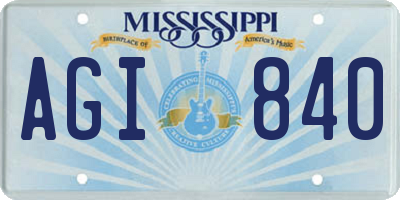 MS license plate AGI840
