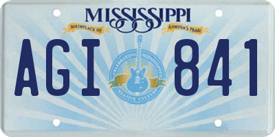 MS license plate AGI841