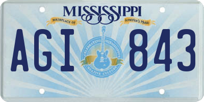 MS license plate AGI843