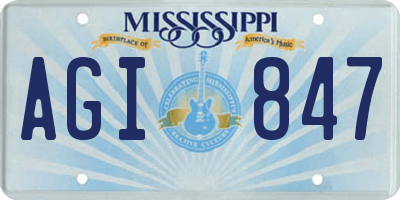MS license plate AGI847