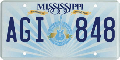 MS license plate AGI848