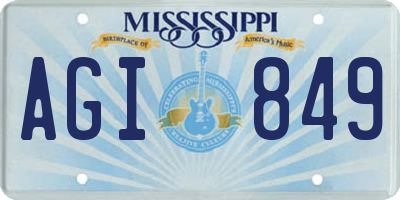 MS license plate AGI849
