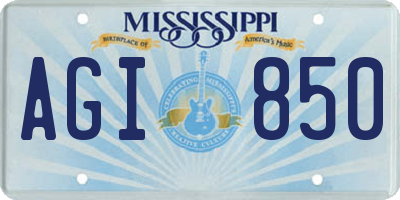 MS license plate AGI850