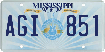 MS license plate AGI851