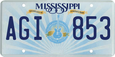 MS license plate AGI853