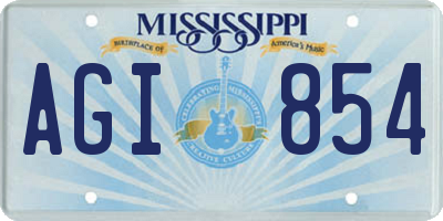MS license plate AGI854