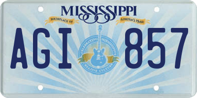 MS license plate AGI857