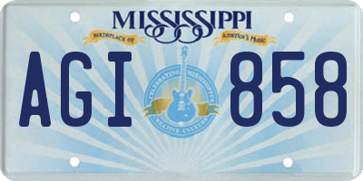 MS license plate AGI858