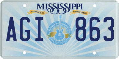 MS license plate AGI863