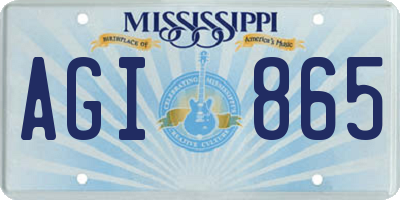 MS license plate AGI865