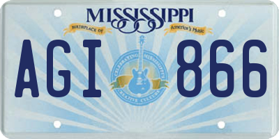 MS license plate AGI866