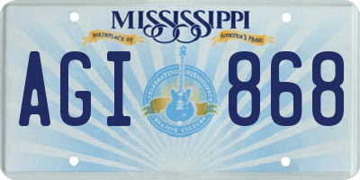 MS license plate AGI868