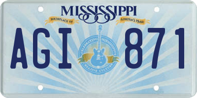 MS license plate AGI871