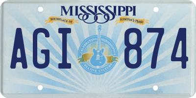 MS license plate AGI874
