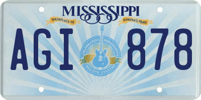 MS license plate AGI878