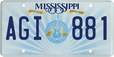 MS license plate AGI881