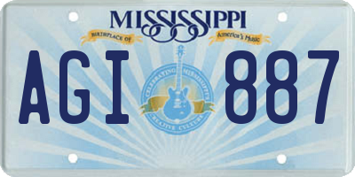 MS license plate AGI887