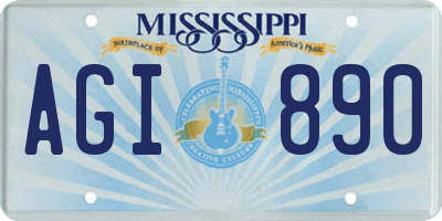 MS license plate AGI890