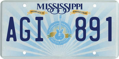 MS license plate AGI891