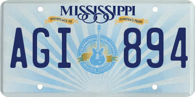 MS license plate AGI894