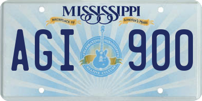 MS license plate AGI900