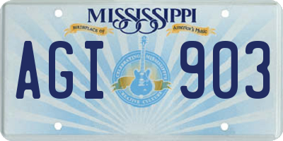MS license plate AGI903