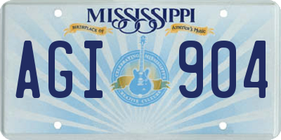 MS license plate AGI904