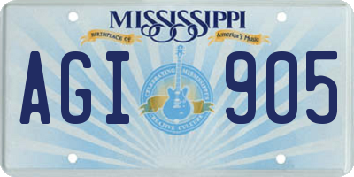 MS license plate AGI905