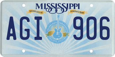 MS license plate AGI906