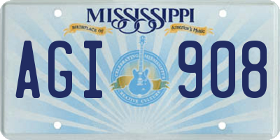 MS license plate AGI908