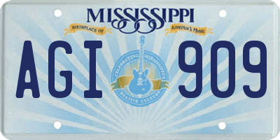 MS license plate AGI909