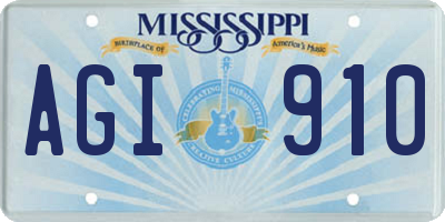 MS license plate AGI910