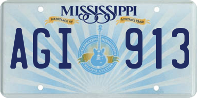 MS license plate AGI913