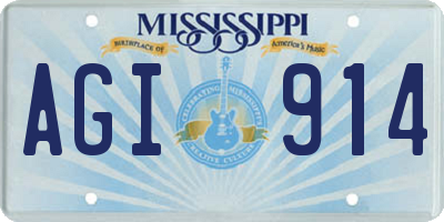MS license plate AGI914