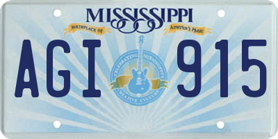 MS license plate AGI915