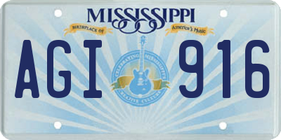 MS license plate AGI916