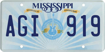 MS license plate AGI919