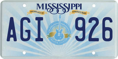 MS license plate AGI926