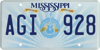 MS license plate AGI928