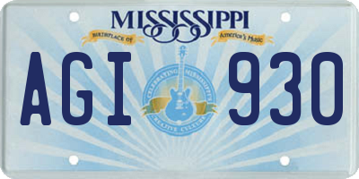 MS license plate AGI930