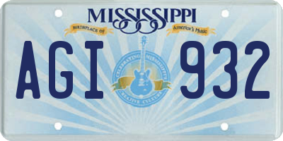 MS license plate AGI932