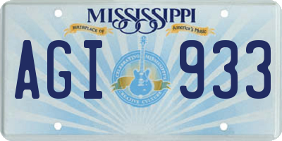 MS license plate AGI933
