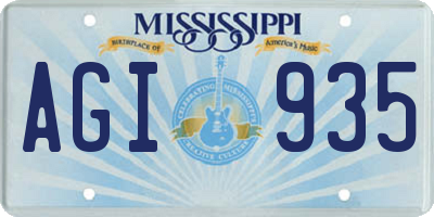 MS license plate AGI935