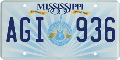 MS license plate AGI936