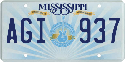MS license plate AGI937