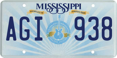 MS license plate AGI938